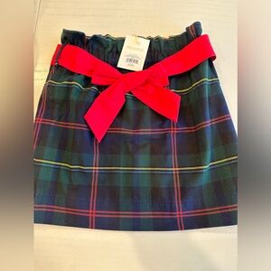 NWT Girls Beaufort Bonnet Co. Beasley Bow Skirt- Christmas plaid with Red Bow